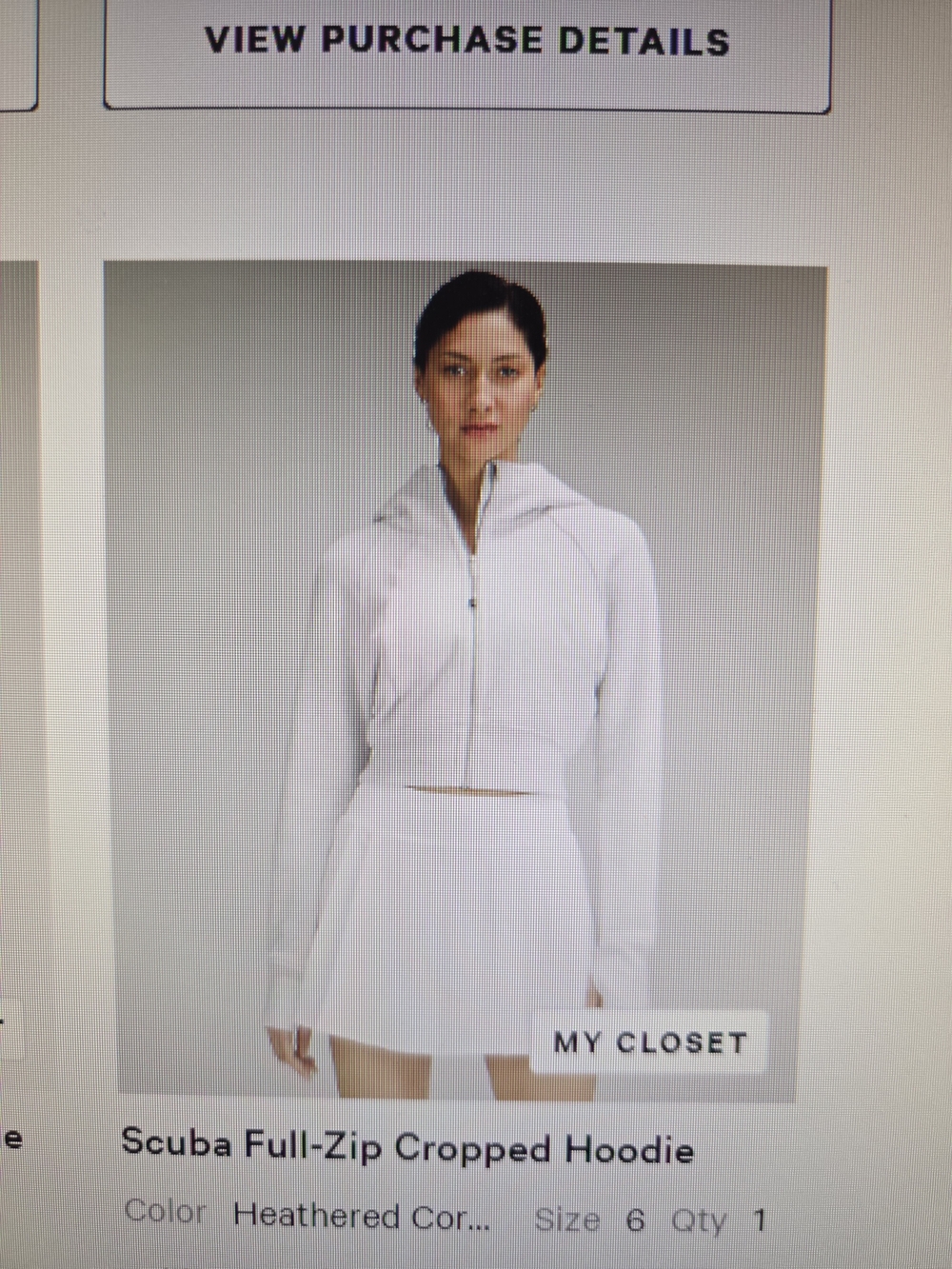 Scuba Full-Zip Cropped Hoodie - Heathered Grey